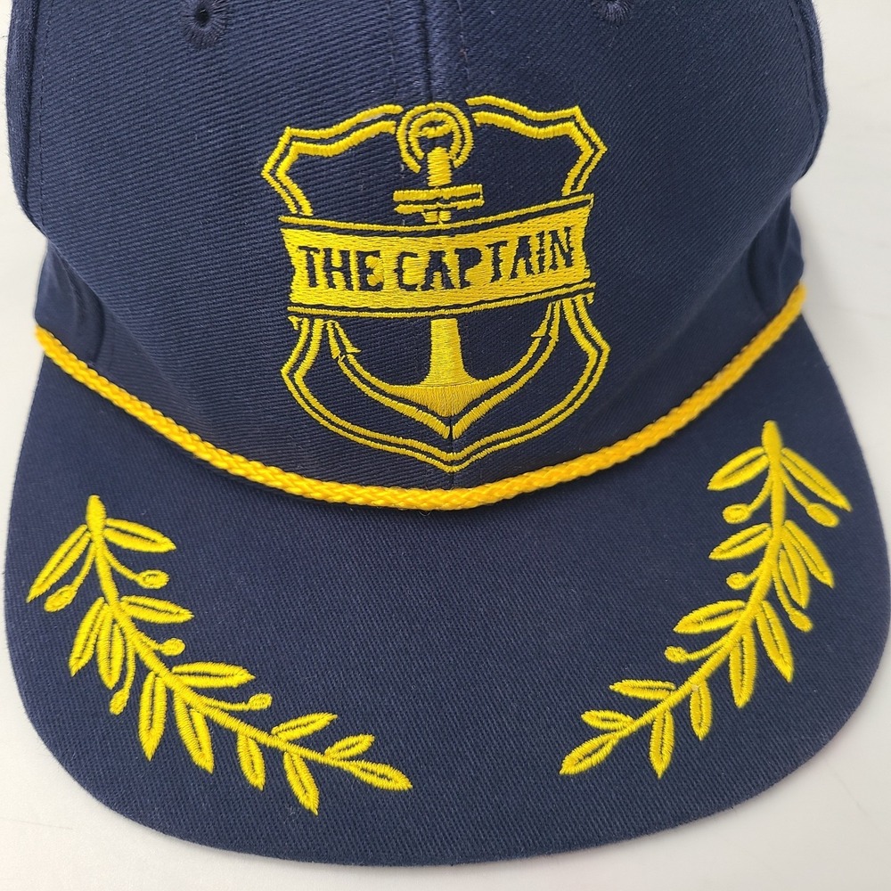 The Mad Hueys Hat Snapback Captain Blue Scrambled Eggs Rope Gold Leaves Boat Men View 3